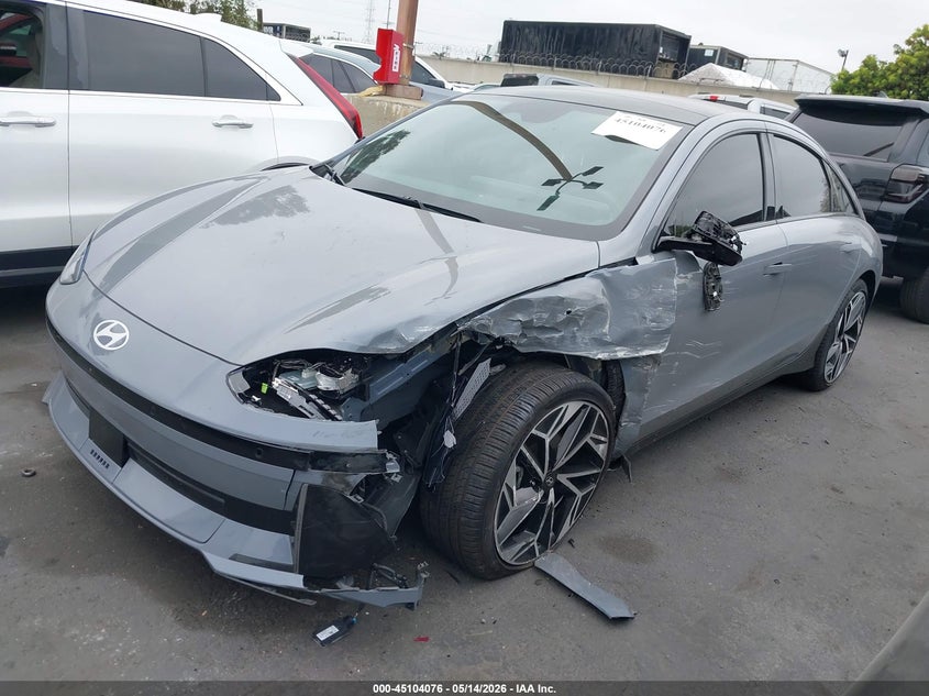 2023 Hyundai Ioniq 6 VIN KMHM54AA0PA044534 IAAI salvage auction — LEFT FRONT, Salvage Title, sold $4,250 on 2026-07-11 (photo 2)