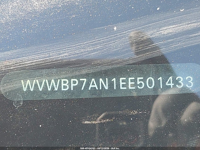 2014 Volkswagen Passat cc VIN WVWBP7AN1EE501433 IAAI salvage auction — LEFT SIDE, Salvage (Texas), sold $650 on 2026-07-07 (photo 9)