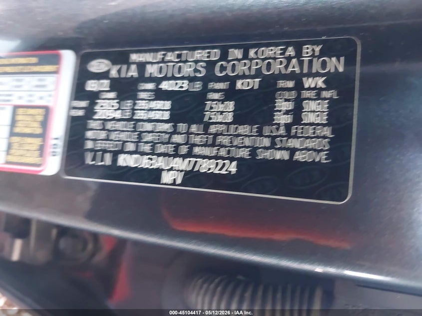 2021 Kia Soul VIN KNDJ63AU4M7789224 IAAI salvage auction — LEFT FRONT, Salvage (Arizona), sold $3,400 on 2026-07-28 (photo 9)