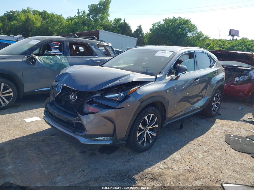 2015 Lexus Nx VIN JTJBARBZ8F2024093 IAAI salvage auction — FRONT END, Junk (Oklahoma), sold $5,000 on 2026-07-15 (photo 2)