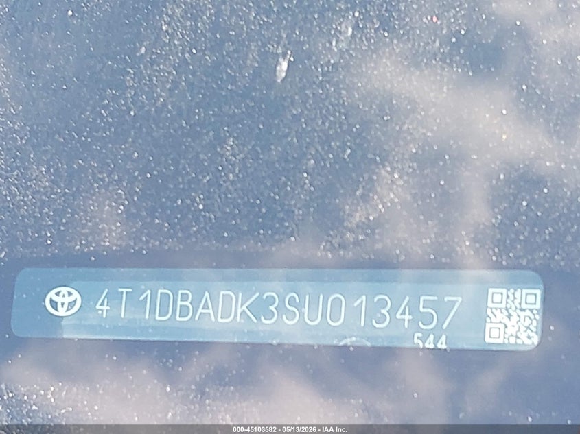 2025 Toyota Camry VIN 4T1DBADK3SU013457 IAAI salvage auction — RIGHT FRONT, Wait Title, sold $11,900 on 2026-07-31 (photo 9)