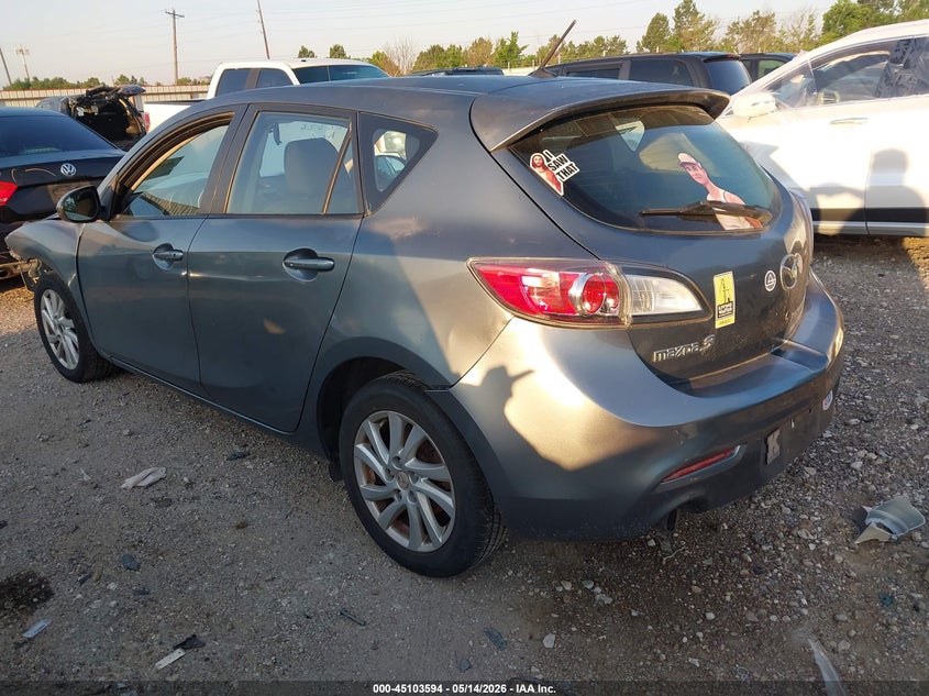 2012 Mazda 3 VIN JM1BL1L72C1664281 IAAI salvage auction — RIGHT FRONT, Salvage (Texas), sold $300 on 2026-07-09 (photo 3)
