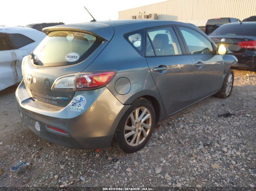 2012 Mazda 3 VIN JM1BL1L72C1664281 IAAI salvage auction — RIGHT FRONT, Salvage (Texas), sold $300 on 2026-07-09 (photo 4)