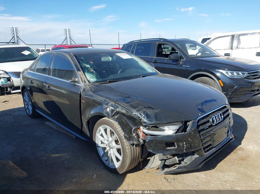 2015 Audi A4 VIN WAUFFAFL9FN025164 IAAI salvage auction — RIGHT FRONT, Original (Texas), sold $1,650 on 2026-07-07 (photo 1)