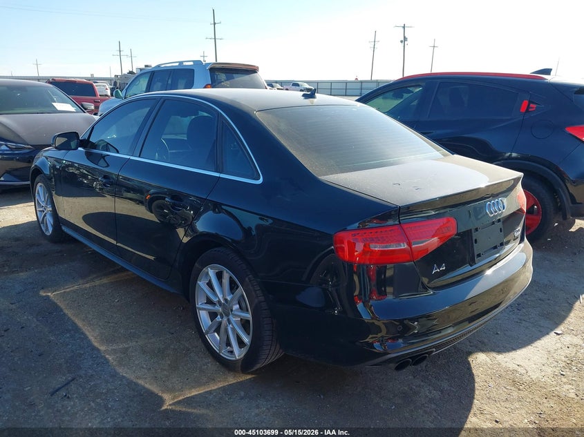 2015 Audi A4 VIN WAUFFAFL9FN025164 IAAI salvage auction — RIGHT FRONT, Original (Texas), sold $1,650 on 2026-07-07 (photo 3)