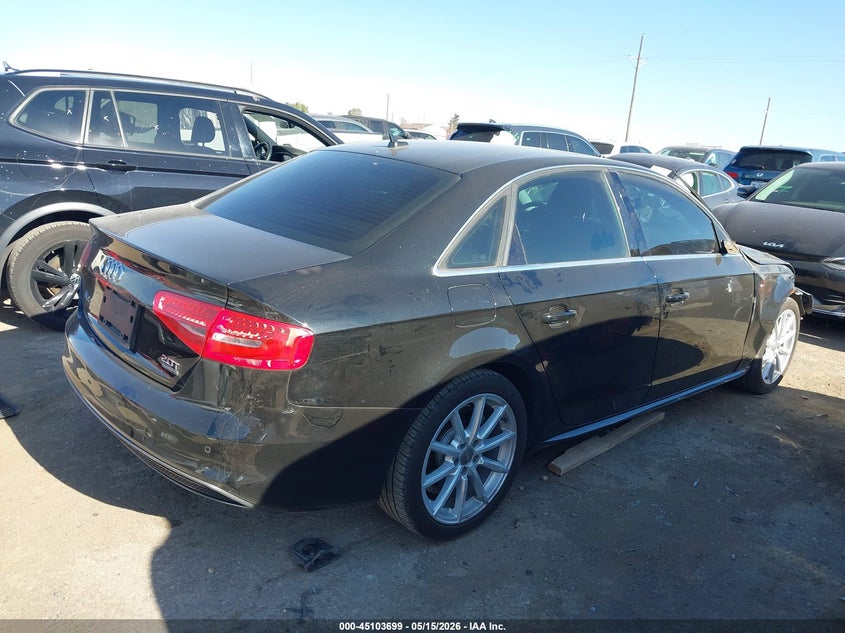 2015 Audi A4 VIN WAUFFAFL9FN025164 IAAI salvage auction — RIGHT FRONT, Original (Texas), sold $1,650 on 2026-07-07 (photo 4)