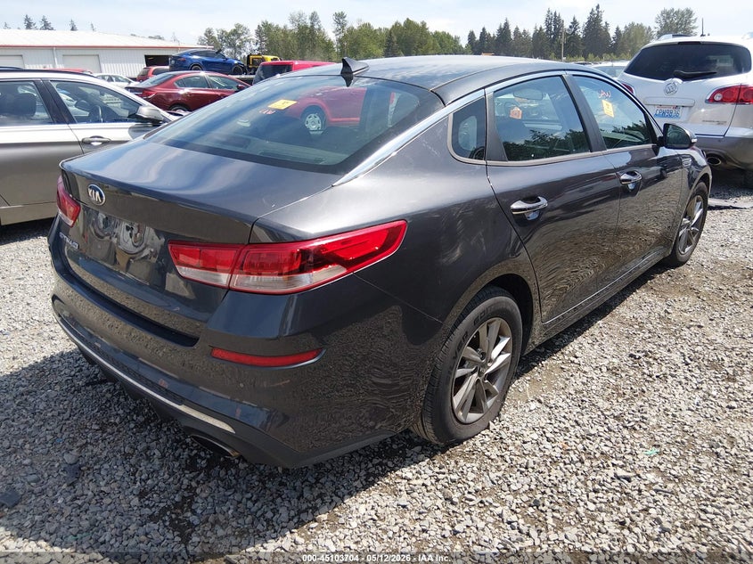 2019 Kia Optima VIN 5XXGT4L38KG289407 IAAI salvage auction — RIGHT FRONT, Salvage Title, sold $775 on 2026-07-22 (photo 4)