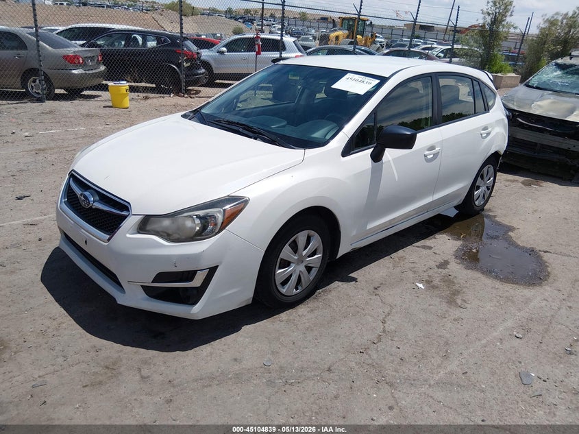 2016 Subaru Impreza VIN JF1GPAA68G9349602 IAAI salvage auction — REAR END, Salvage (New Mexico), sold $1,400 on 2026-07-06 (photo 2)