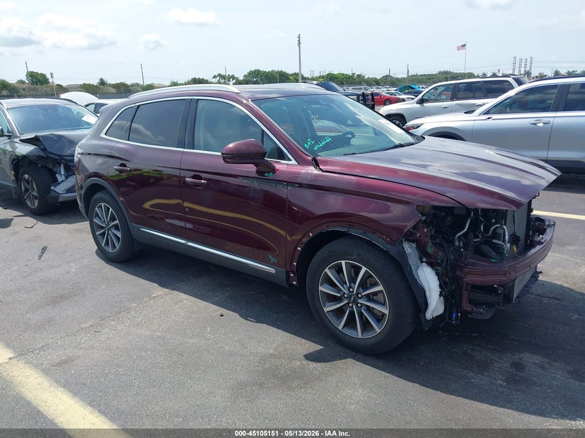 2022 Lincoln Nautilus VIN 2LMPJ6J94NBL08144 IAAI salvage auction — RIGHT FRONT, Rebuildable (Florida), sold $7,100 on 2026-07-09 (photo 1)