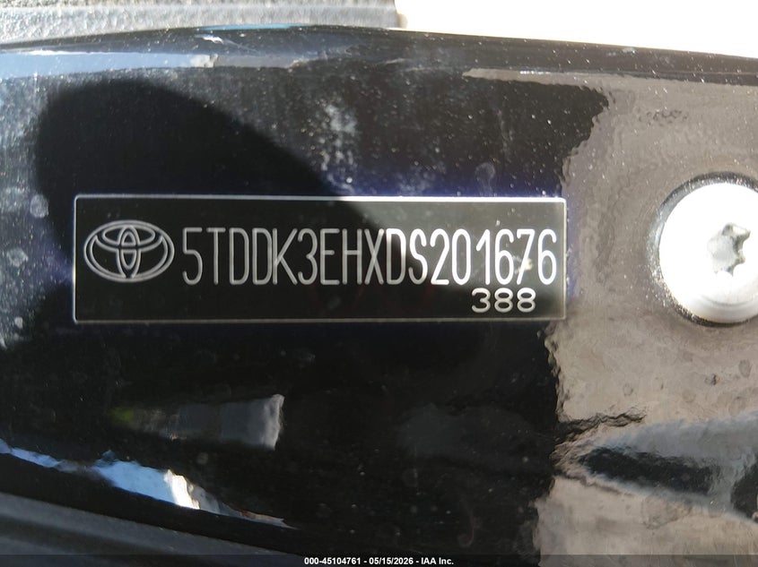 2013 Toyota Highlander VIN 5TDDK3EHXDS201676 IAAI salvage auction — RIGHT FRONT, Salvage (Montana), sold $3,150 on 2026-07-15 (photo 9)