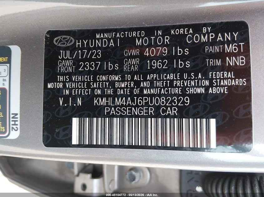 2023 Hyundai Elantra VIN KMHLM4AJ6PU082329 IAAI salvage auction — RIGHT REAR, Salvage (Colorado), sold $4,473 on 2026-07-31 (photo 9)