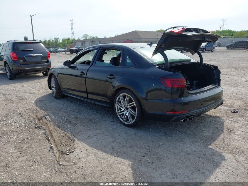 2018 Audi S4 VIN WAUB4AF45JA233605 IAAI salvage auction — FRONT END, Junk Bill Of Sale Mv2459 (Wisconsin), sold $7,750 on 2026-09-01 (photo 3)