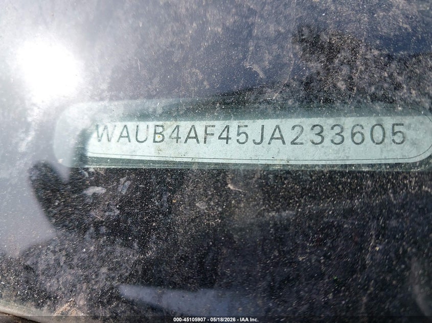 2018 Audi S4 VIN WAUB4AF45JA233605 IAAI salvage auction — FRONT END, Junk Bill Of Sale Mv2459 (Wisconsin), sold $7,750 on 2026-09-01 (photo 9)