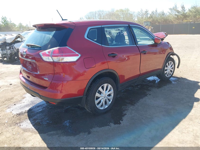 2016 Nissan Rogue VIN JN8AT2MVXGW136984 IAAI salvage auction — FRONT END, Clear (Indiana), sold $250 on 2026-07-28 (photo 4)
