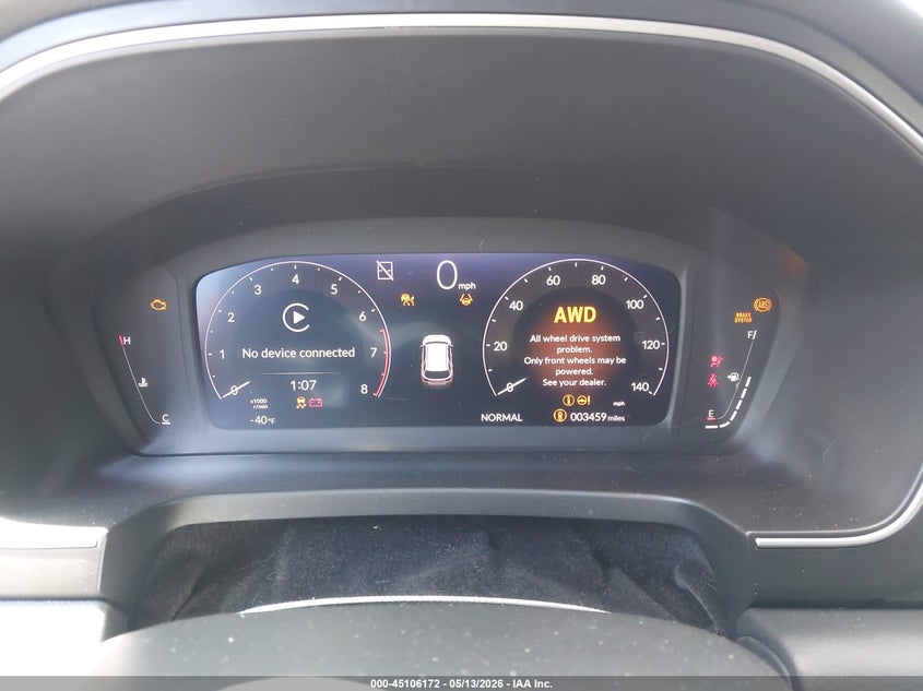 2026 Honda Pilot VIN 5FNYG1H90TB003879 IAAI salvage auction — FRONT END, Salvage Title, sold $15,100 on 2026-07-31 (photo 7)