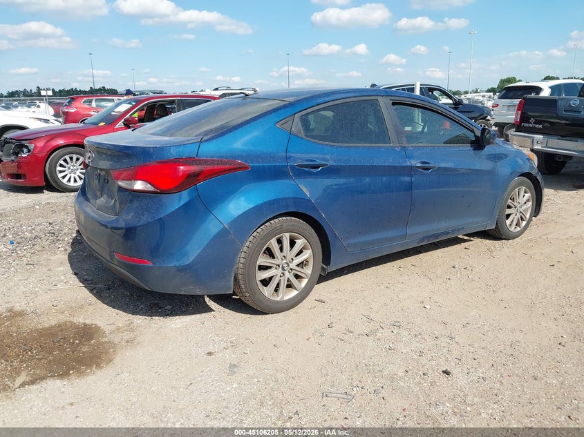 2015 Hyundai Elantra VIN KMHDH4AE9FU254072 IAAI salvage auction — THEFT, Salvage (Texas), sold $1,150 on 2026-07-16 (photo 4)
