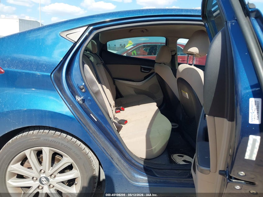 2015 Hyundai Elantra VIN KMHDH4AE9FU254072 IAAI salvage auction — THEFT, Salvage (Texas), sold $1,150 on 2026-07-16 (photo 8)