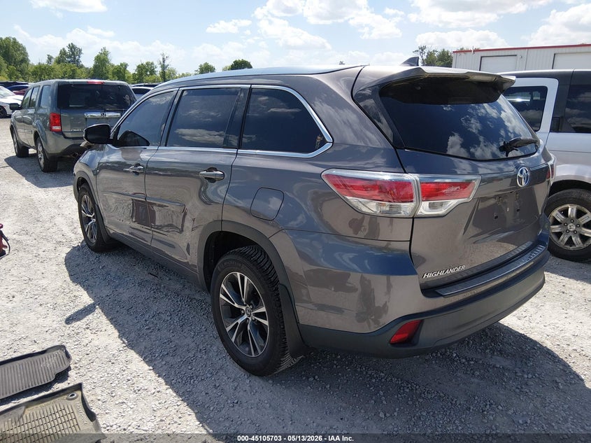 2016 Toyota Highlander VIN 5TDKKRFH9GS505143 IAAI salvage auction — RIGHT FRONT, Salvage (Kentucky), sold $4,475 on 2026-07-06 (photo 3)