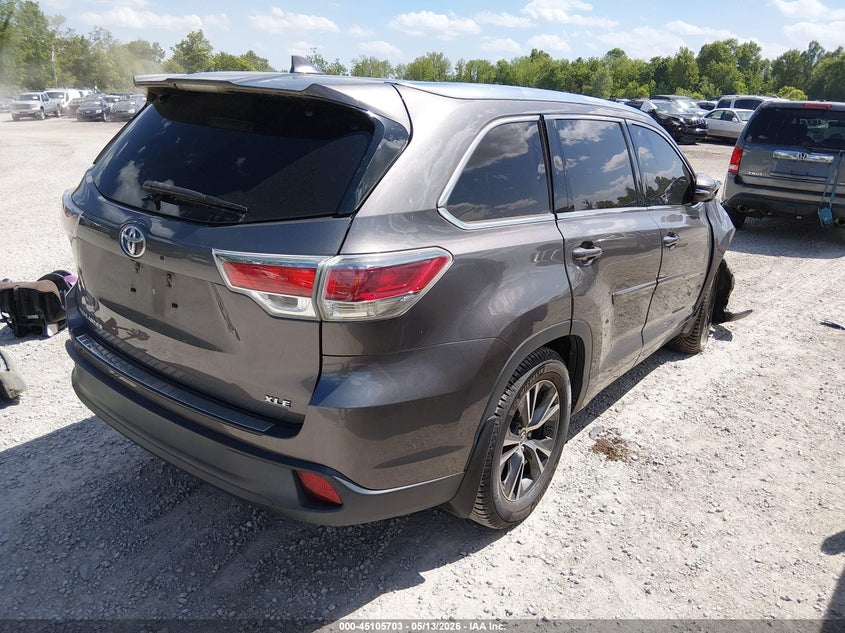 2016 Toyota Highlander VIN 5TDKKRFH9GS505143 IAAI salvage auction — RIGHT FRONT, Salvage (Kentucky), sold $4,475 on 2026-07-06 (photo 4)