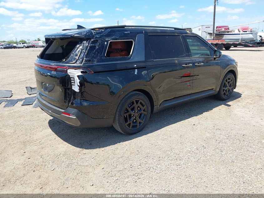 2026 Kia Carnival VIN KNDNE5K30T6580153 IAAI salvage auction — STORM DAMAGE, Original (Texas), sold $15,850 on 2026-08-19 (photo 4)