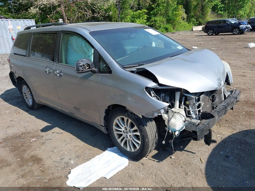 2017 Toyota Sienna VIN 5TDYZ3DC8HS782832 IAAI salvage auction — FRONT END, Mv-907A (New York), sold $1,950 on 2026-07-14 (photo 1)