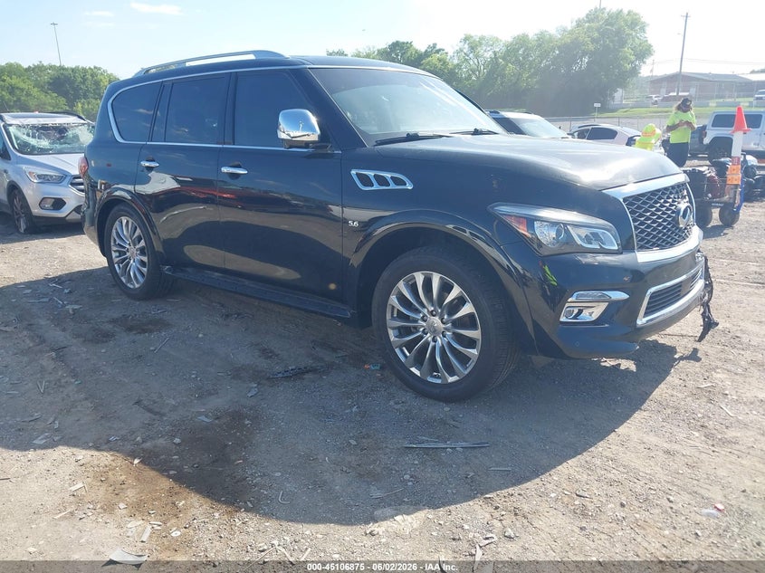 2016 Infiniti Qx80 VIN JN8AZ2NE5G9122213 IAAI salvage auction — EXTERIOR BURN, Clear (Tennessee), sold $2,800 on 2026-07-09 (photo 1)