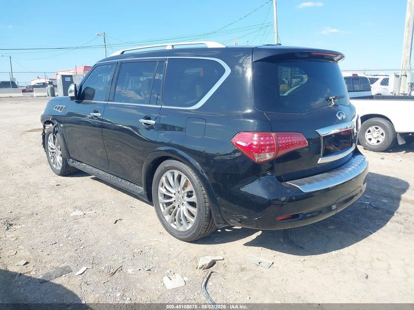 2016 Infiniti Qx80 VIN JN8AZ2NE5G9122213 IAAI salvage auction — EXTERIOR BURN, Clear (Tennessee), sold $2,800 on 2026-07-09 (photo 3)