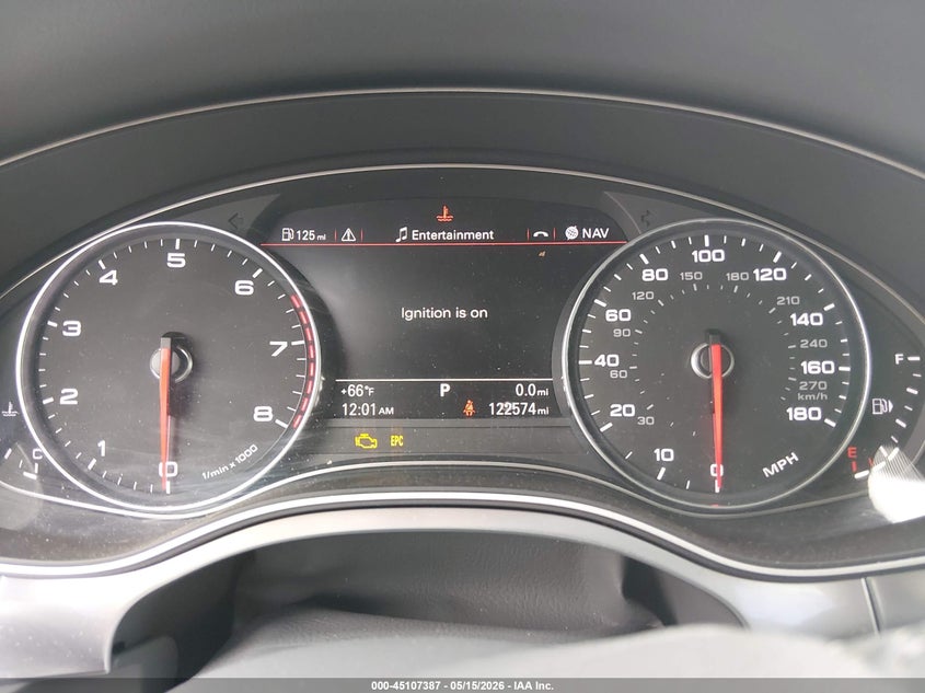 2012 Audi A6 VIN WAUHGAFC5CN087680 IAAI salvage auction — ENGINE BURN, Salvage (Illinois), sold $725 on 2026-07-07 (photo 7)