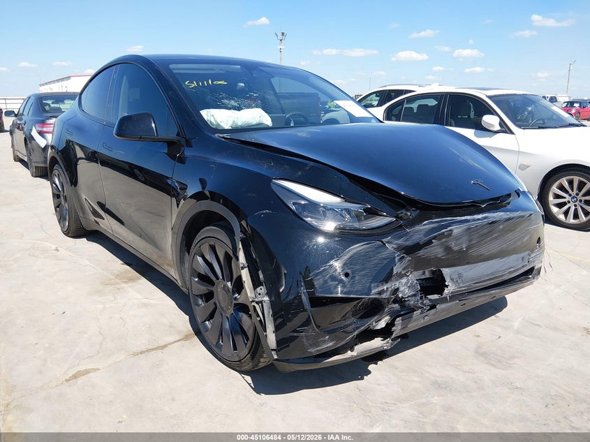 2022 Tesla Model y VIN 7SAYGDEF5NF398322 IAAI salvage auction — FRONT END, Original (Texas), sold $9,175 on 2026-07-21 (photo 1)