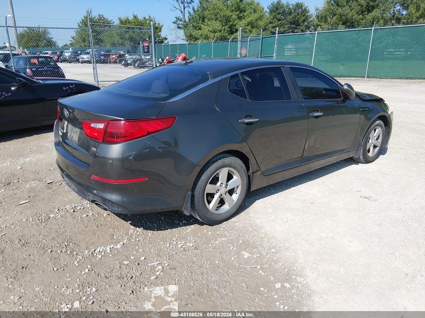 2015 Kia Optima VIN 5XXGM4A79FG355911 IAAI salvage auction — FRONT END, Salvage (Kentucky), sold $475 on 2026-07-22 (photo 4)