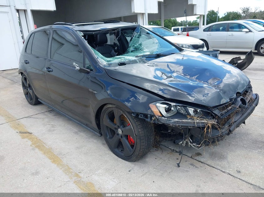 2017 Volkswagen Golf gti VIN 3VW447AUXHM051916 IAAI salvage auction — FRONT & REAR, Rebuildable (Florida), sold $800 on 2026-07-26 (photo 1)