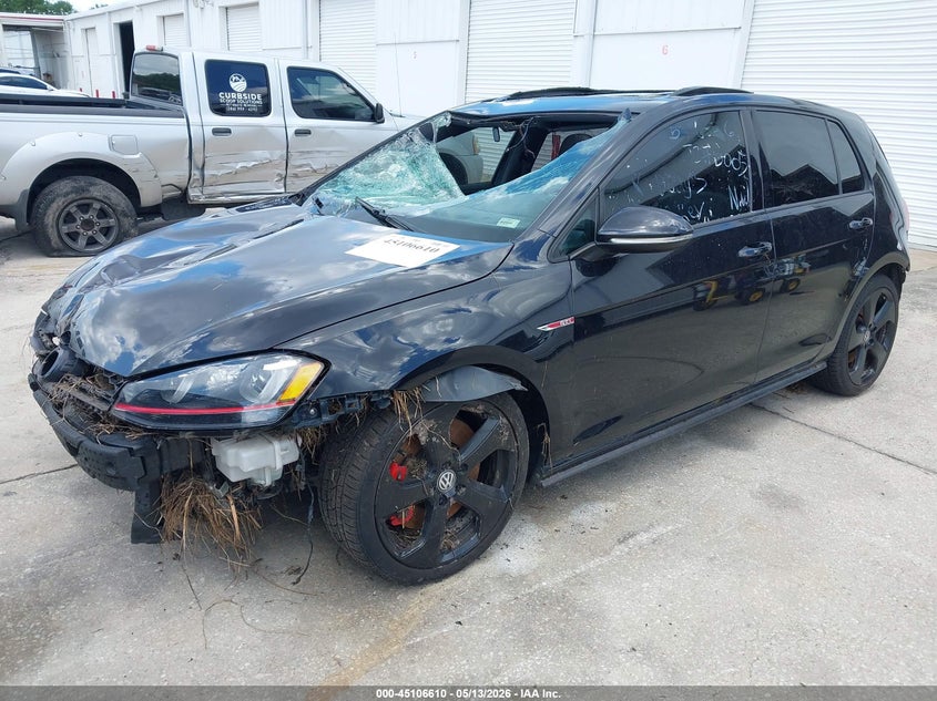 2017 Volkswagen Golf gti VIN 3VW447AUXHM051916 IAAI salvage auction — FRONT & REAR, Rebuildable (Florida), sold $800 on 2026-07-26 (photo 2)
