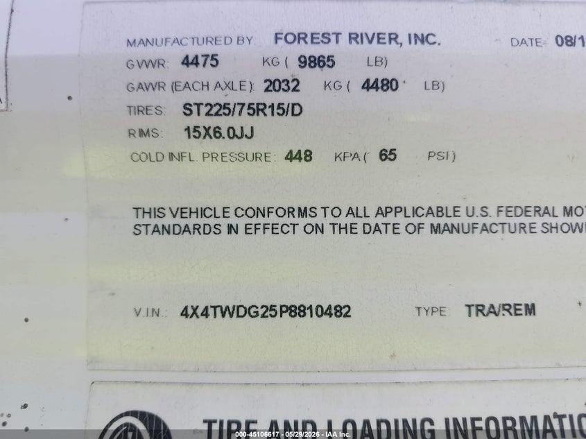 2023 Forest river 31kqbts wildwood VIN 4X4TWDG25P8810482 IAAI salvage auction — ALL OVER, Salvage (Texas), sold $13,850 on 2026-07-15 (photo 9)