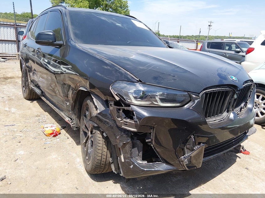 2023 BMW X3 VIN 5UX53DP08P9S81480 IAAI salvage auction — FRONT END, Junk (Oklahoma), sold $14,950 on 2026-07-15 (photo 1)