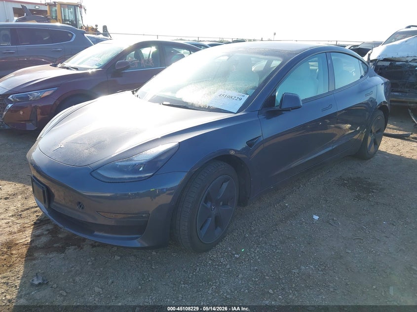 2022 Tesla Model 3 VIN 5YJ3E1EBXNF305402 IAAI salvage auction — REAR END, Original (Texas), sold $7,700 on 2026-07-23 (photo 2)