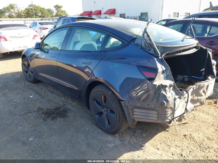 2022 Tesla Model 3 VIN 5YJ3E1EBXNF305402 IAAI salvage auction — REAR END, Original (Texas), sold $7,700 on 2026-07-23 (photo 3)