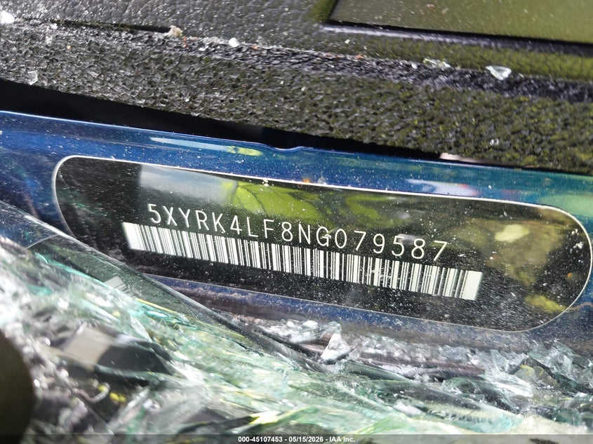 2022 Kia Sorento VIN 5XYRK4LF8NG079587 IAAI salvage auction — ROLLOVER, Salvage (Texas), sold $2,300 on 2026-07-22 (photo 9)