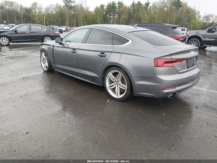 2018 Audi A5 VIN WAUENCF58JA073606 IAAI salvage auction — LEFT FRONT, Salvage Title, sold $7,900 on 2026-08-27 (photo 3)