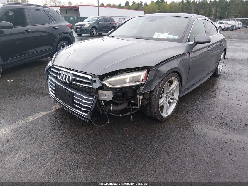 2018 Audi A5 VIN WAUENCF58JA073606 IAAI salvage auction — LEFT FRONT, Salvage Title, sold $7,900 on 2026-08-27 (photo 6)