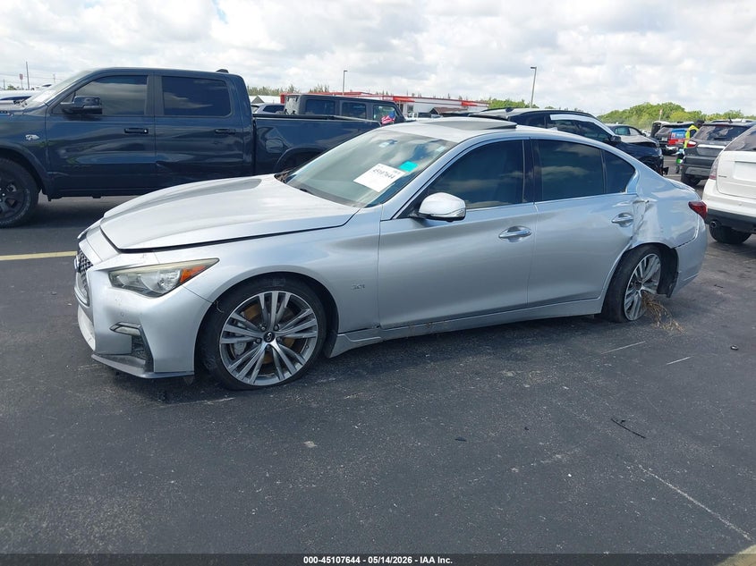 2018 Infiniti Q50 VIN JN1EV7APXJM358571 IAAI salvage auction — THEFT, Rebuildable (Florida), sold $3,475 on 2026-07-16 (photo 2)