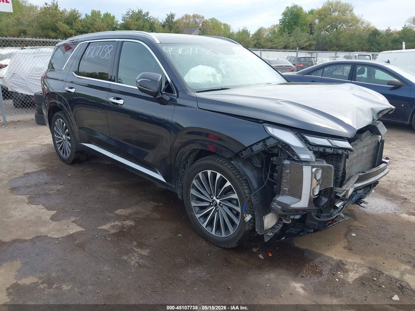 2024 Hyundai Palisade VIN KM8R7DGE7RU691458 IAAI salvage auction — FRONT END, Salvage (Indiana), sold $7,600 on 2026-07-28 (photo 1)