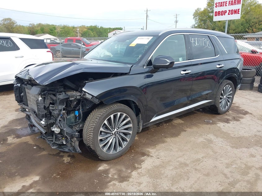 2024 Hyundai Palisade VIN KM8R7DGE7RU691458 IAAI salvage auction — FRONT END, Salvage (Indiana), sold $7,600 on 2026-07-28 (photo 2)