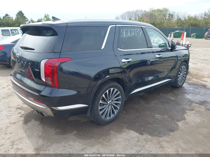 2024 Hyundai Palisade VIN KM8R7DGE7RU691458 IAAI salvage auction — FRONT END, Salvage (Indiana), sold $7,600 on 2026-07-28 (photo 4)