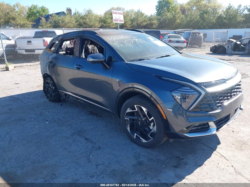 2023 Kia Sportage VIN 5XYK5CAF5PG127751 IAAI salvage auction — TOTAL BURN, Salvage (Indiana), sold $2,325 on 2026-07-07 (photo 1)