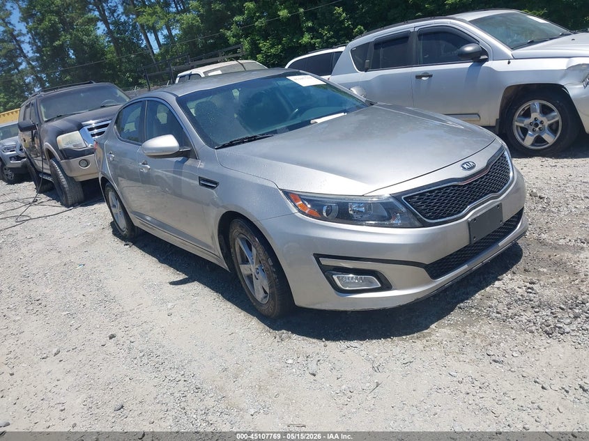 2014 Kia Optima VIN 5XXGM4A7XEG272227 IAAI salvage auction — FRONT & REAR, Repossession Paperwork (Georgia), sold $3,850 on 2026-07-07 (photo 1)