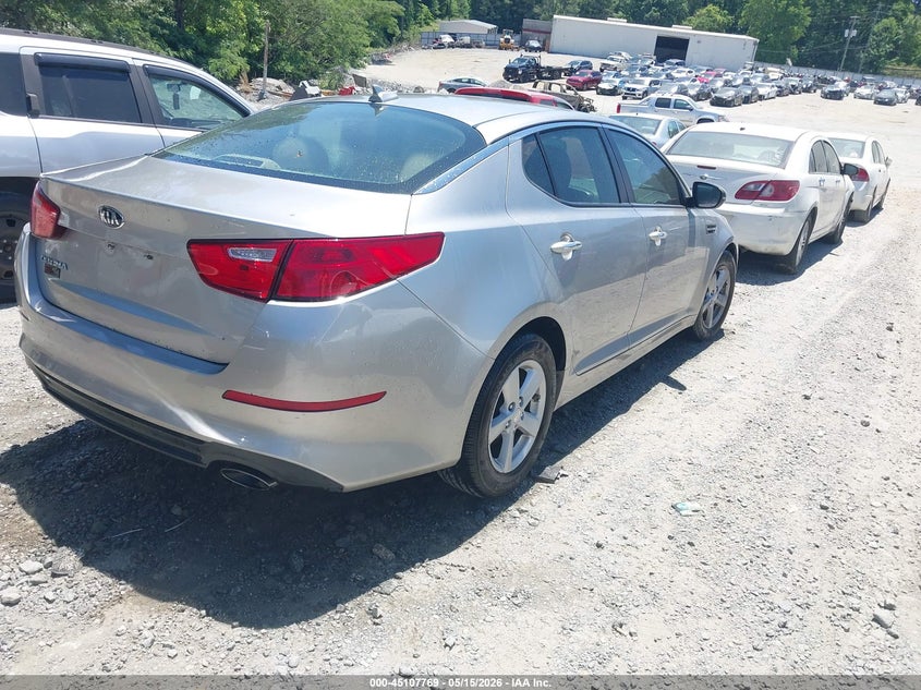 2014 Kia Optima VIN 5XXGM4A7XEG272227 IAAI salvage auction — FRONT & REAR, Repossession Paperwork (Georgia), sold $3,850 on 2026-07-07 (photo 4)