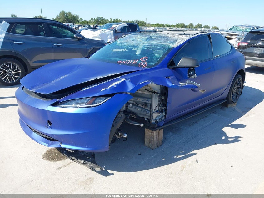 2025 Tesla Model 3 VIN 5YJ3E1EA1SF961880 IAAI salvage auction — ROLLOVER, Non-Repairable (Texas), sold $6,750 on 2026-07-09 (photo 2)