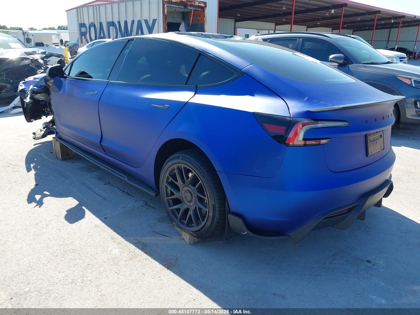 2025 Tesla Model 3 VIN 5YJ3E1EA1SF961880 IAAI salvage auction — ROLLOVER, Non-Repairable (Texas), sold $6,750 on 2026-07-09 (photo 3)