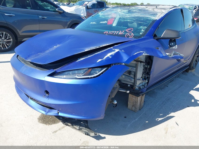 2025 Tesla Model 3 VIN 5YJ3E1EA1SF961880 IAAI salvage auction — ROLLOVER, Non-Repairable (Texas), sold $6,750 on 2026-07-09 (photo 6)