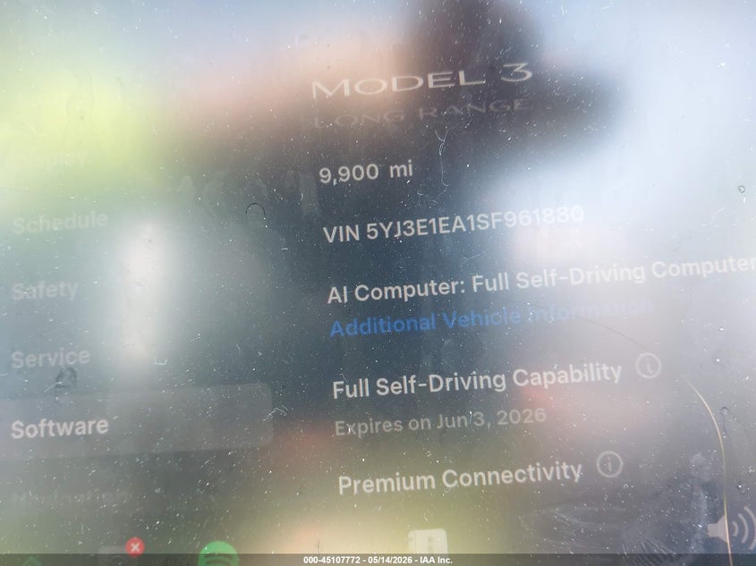 2025 Tesla Model 3 VIN 5YJ3E1EA1SF961880 IAAI salvage auction — ROLLOVER, Non-Repairable (Texas), sold $6,750 on 2026-07-09 (photo 7)